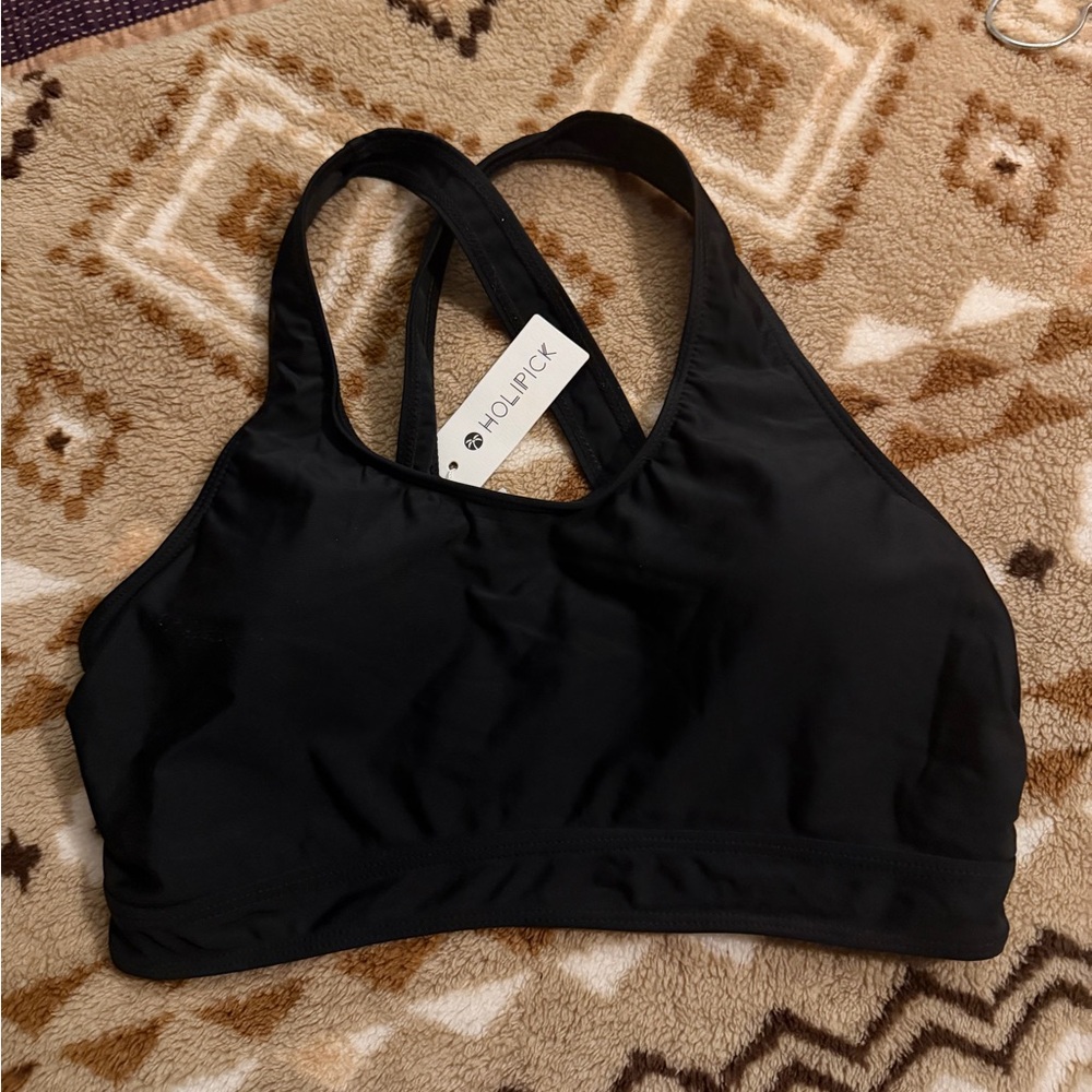 HOLIPICK Women's Black swim top